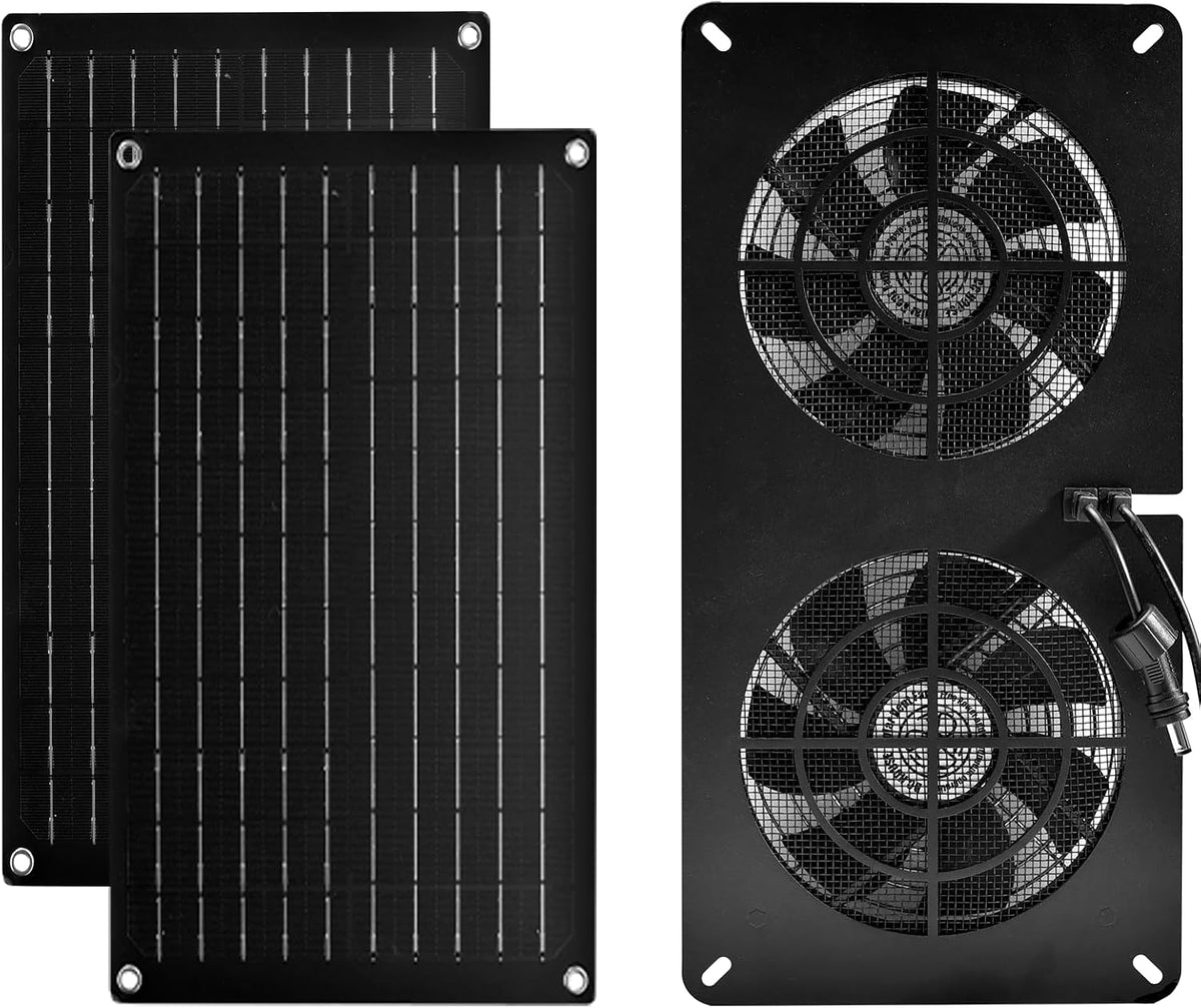 DC House Ventilator 20W op zonne-energie aangedreven afzuigventilator, voor kippenhokken, kassen, schuren