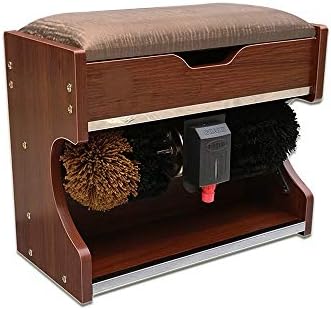 Schoenborstels Yanyueshop Schoenpoetsmachine, met opbergdoos Houten (4 kleuren zijn optioneel) Elektrische schoenpoetsmachine (kleur: A)