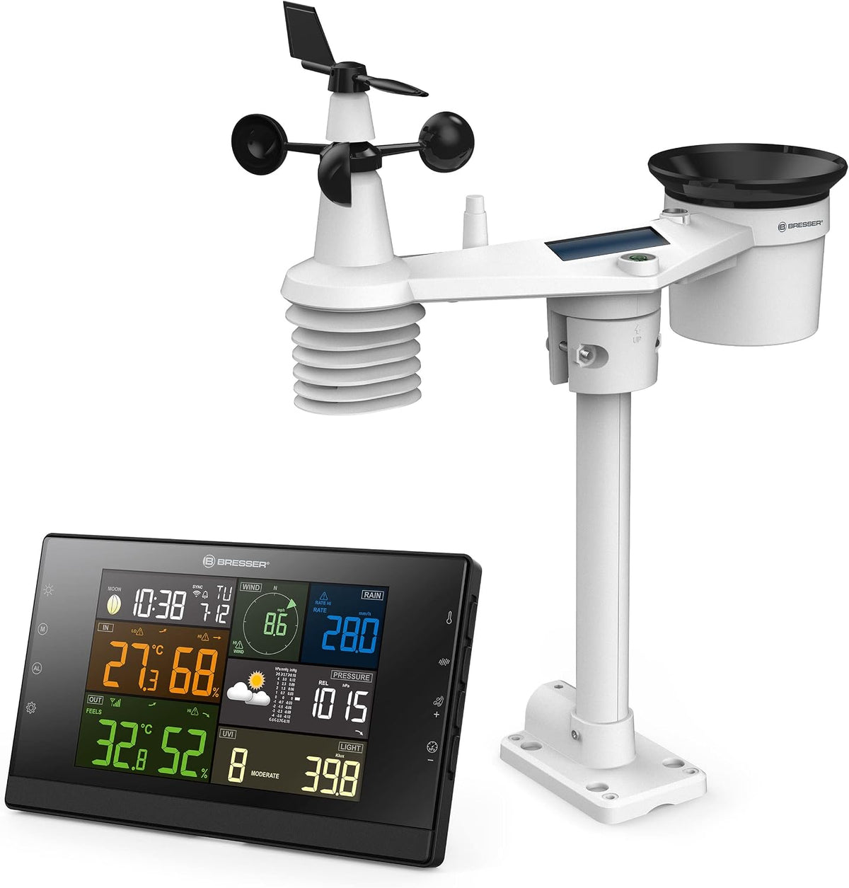 Weerstations Bresser Profi WSC Wifi weerstation, met buitensensor 7 in 1, kleurendisplay