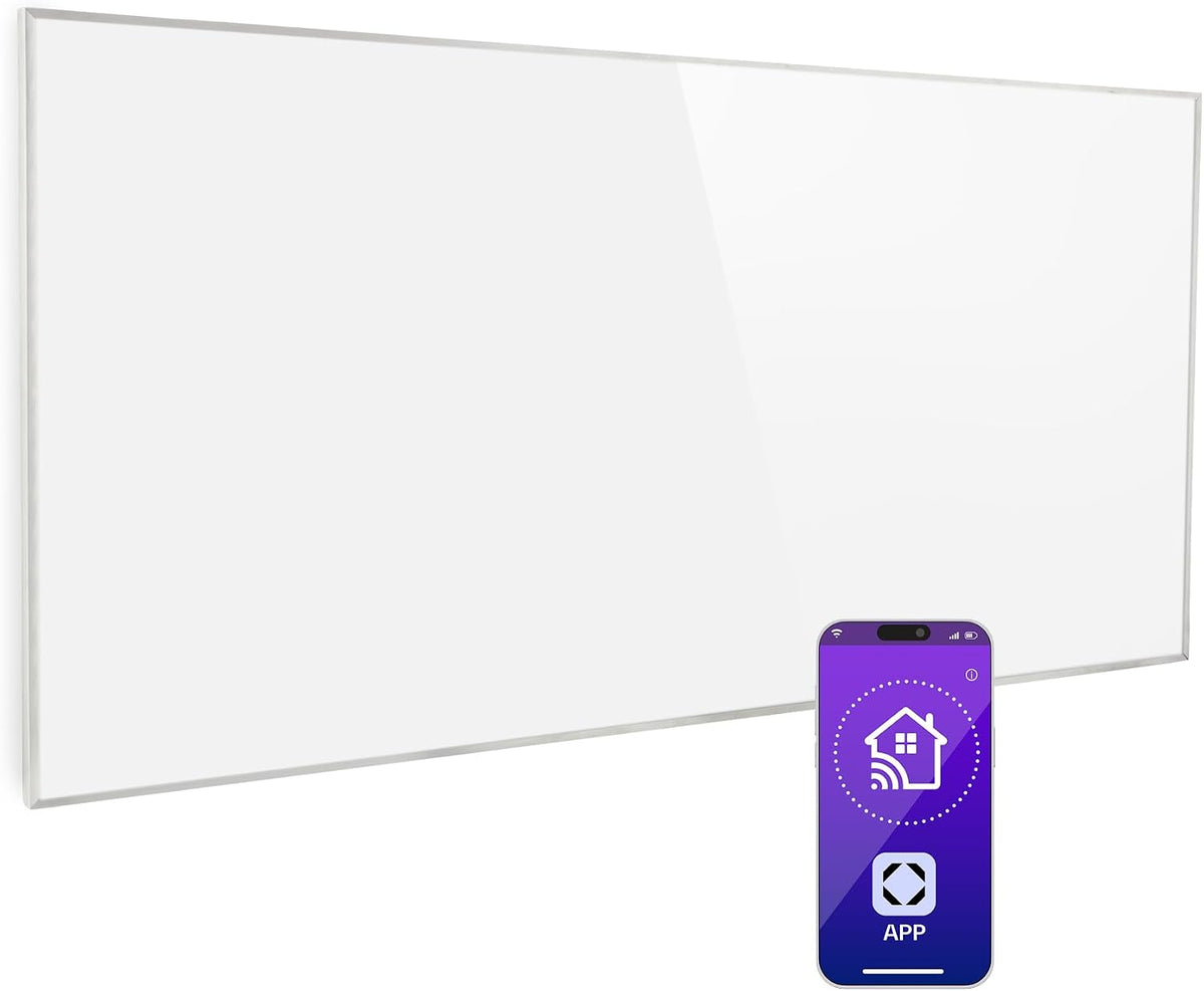 Elektrische kachel Klarstein Infraroodverwarming, 720W elektrische verwarming, CO2-vrij, met IoT/WiFi app-bediening, met thermostaat, voor wandmontage