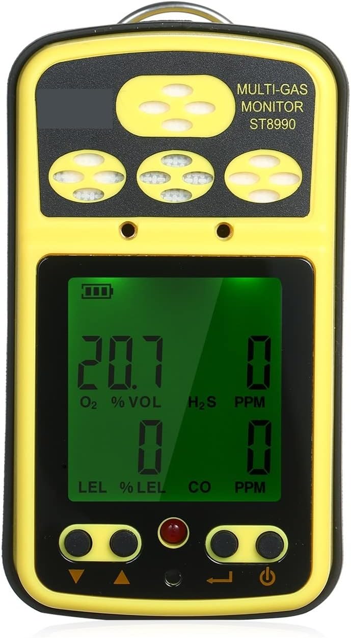 Gasdetector Lnhhg Multi Gas Monitor Oplaadbare 4 In1 O LEL CO HS Gas, Met Achtergrondverlichting Alarm Functie