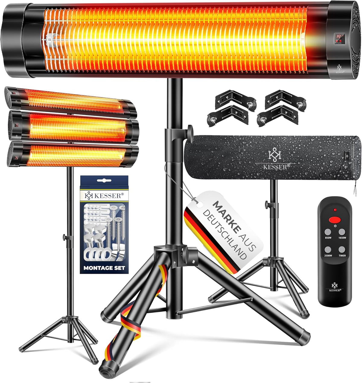 Kesser Elektrische kachel ® Infrarood warmtestraler terrasstraler 2500W, met afstandsbediening