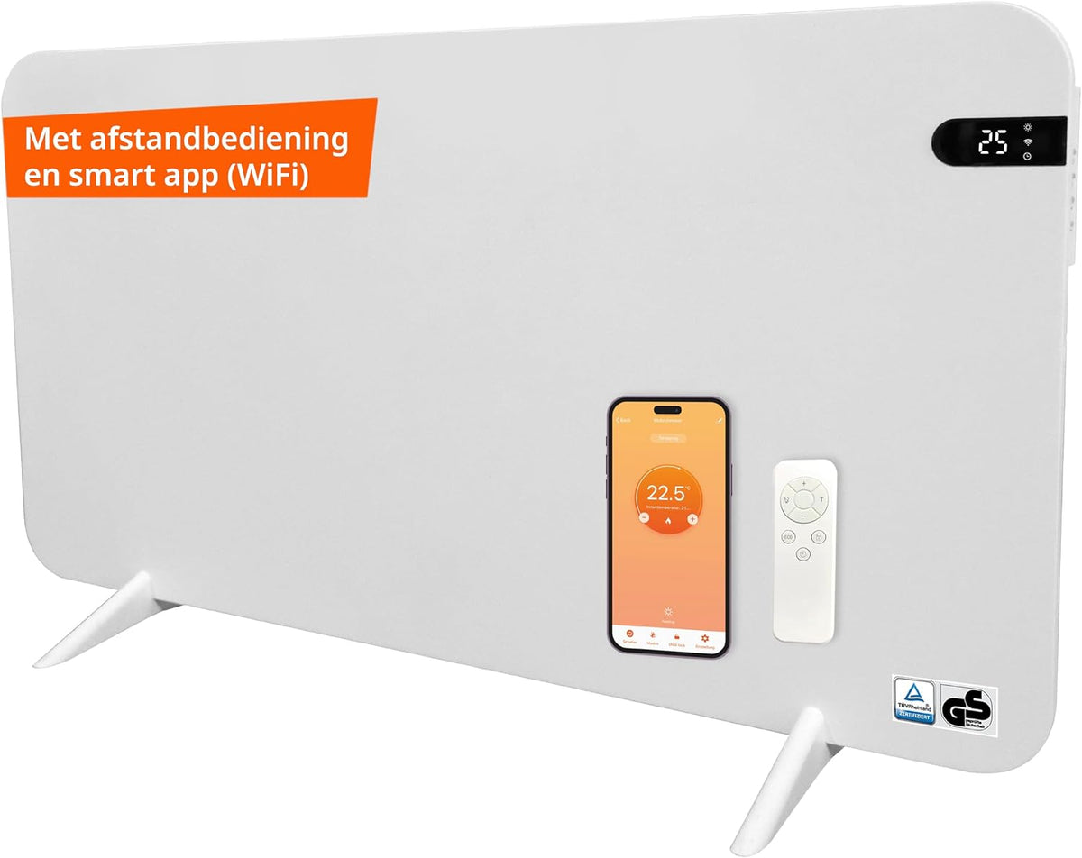 Könighaus Elektrische kachel Smart Dual-infraroodverwarming V2 600 W - wit