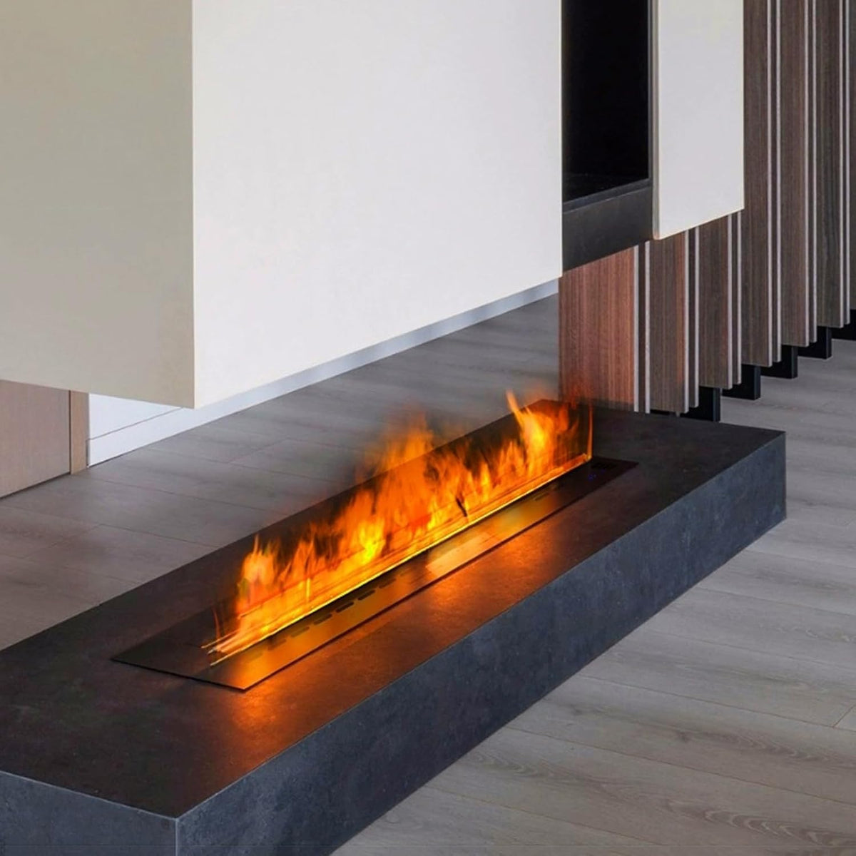 Dsyynay Elektrische haard Decoratieve open, met 3 mm ultradun bovenpaneel (70 cm), met 3D-verstuiver, met inzetstuk, luchtbevochtiger, waterdamp