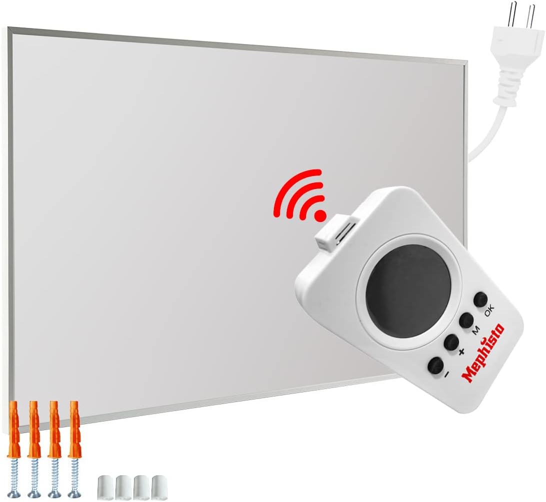 Elektrische kachel Mephisto Infraroodverwarming wand-/plafondverwarming, WIFI app-besturing 300-1200 W, vermogen in watt: 800 W, zonder poten