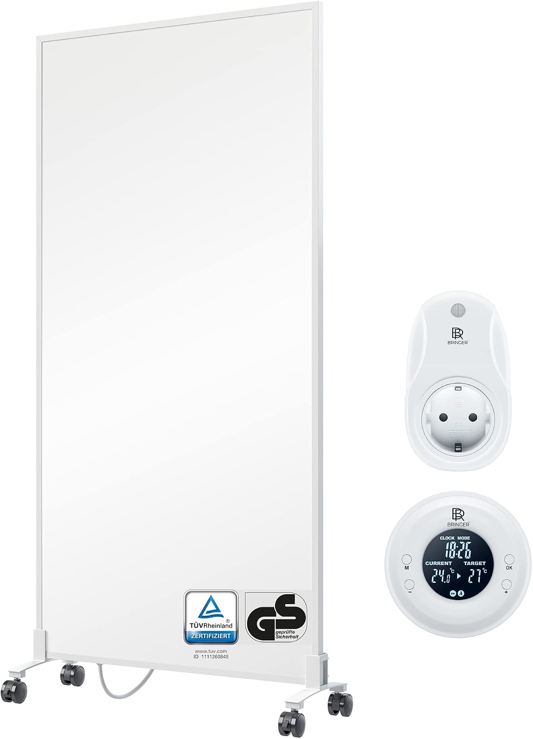 BR Bringer Elektrische kachel Infraroodverwarming, 1200 watt, TÜV, met thermostaat en afstandsbediening, staand apparaat, energiebesparend, met poten