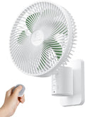 Shinebella Ventilator Kleine oscillerende wandventilator, 21,6 cm ventilator, 4 snelheden, met 1,8 m koord, 90° oscillerend, met afstandsbediening