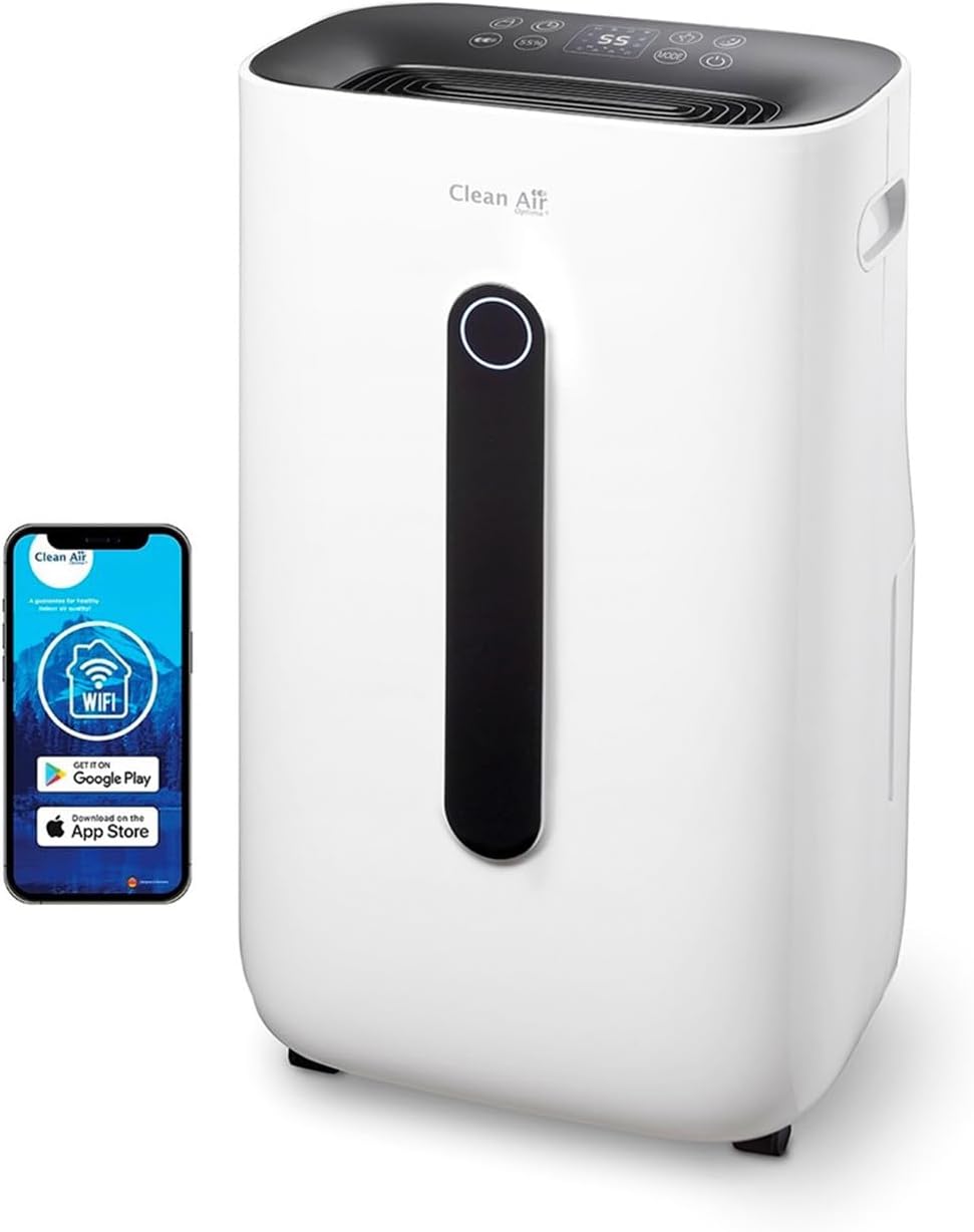 Clean Air Optima Luchtreiniger CA-706 Smart, ontvochtigingscapaciteit tot 20 liter/dag, 5-voudige filtertechnologie, met app bediening, C-lamp
