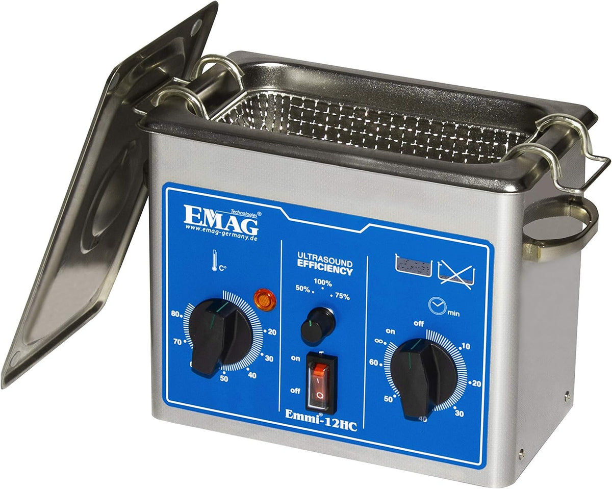 Emag Ultrasone reiniger Emmi 12HC, 1,2 l, brillenreinigingsapparaat, ook, voor sieraden en horloges, met verwarming