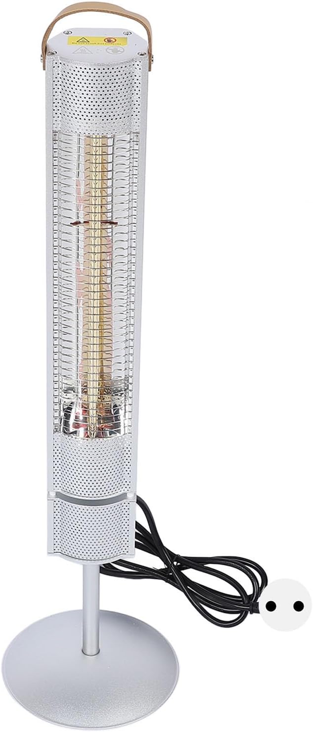 Fdit Terrasverwarmer Graphene IP65 Waterdicht 3s Snelle Verwarming, voor Buiten Badkamer Binnen Kippenhokken 30m2 Ruimte (EU-stekker 220V)