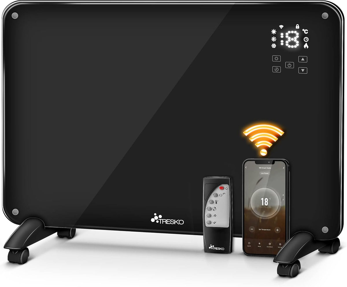 Elektrische kachel Tresko Glazen convector 2000W APP WiFi