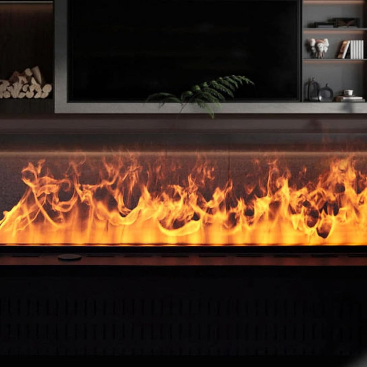 Pnpaea Buitenhaard Watervernevelde Haarden, Voor Bardecor 150cm/59in, Elektrische Waterdamphaard, Flame-colored