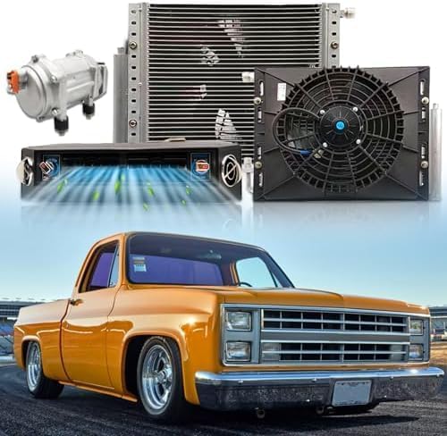 Sxpypiz Mobiele airco Under Dash Airconditioner, 12000 BTU snelle koeling, 24V DC universele A/C-kit, met laag geluidsniveau, voor camper, camper
