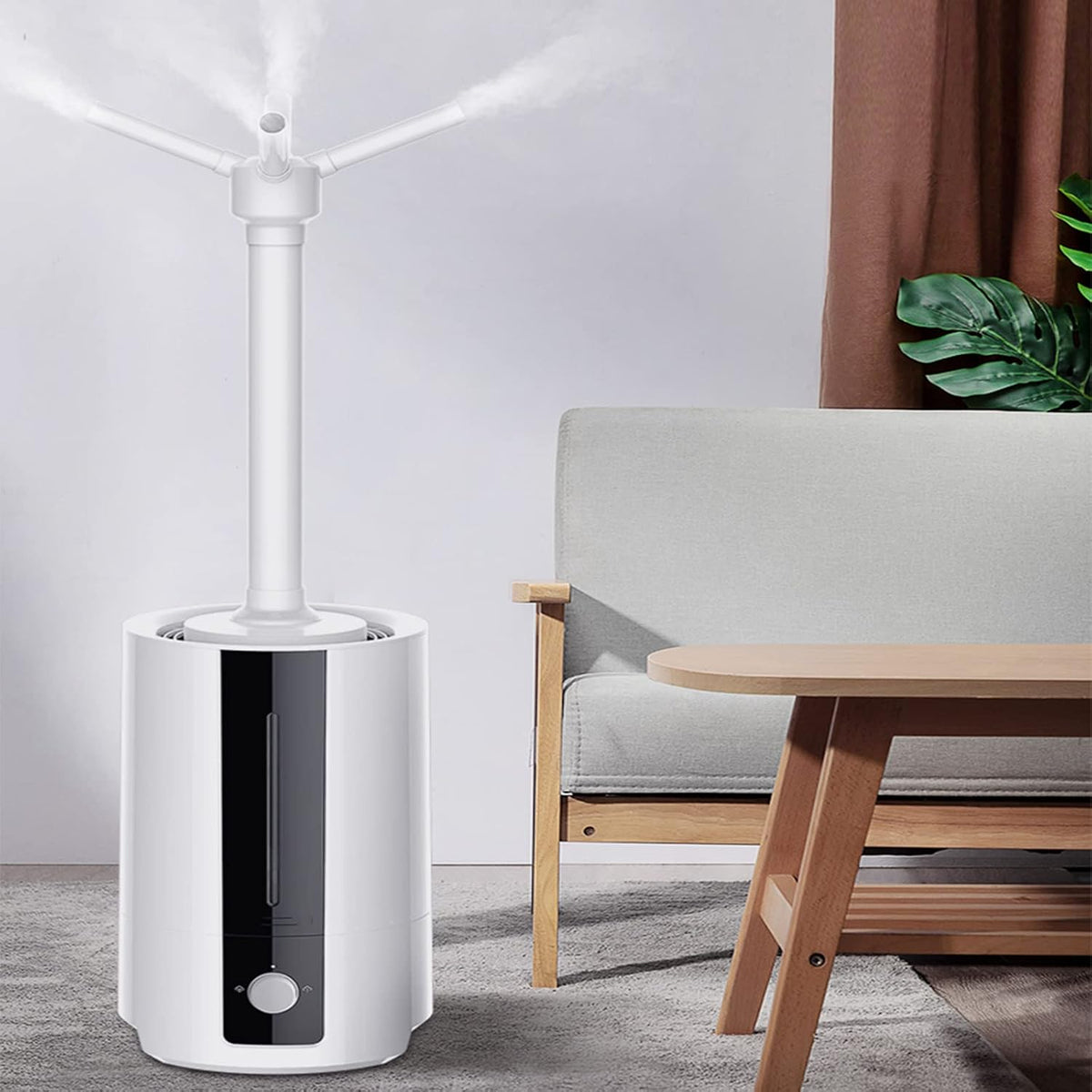 Mcqmyxh Luchtbevochtiger Ultrasone van 15 liter, automatische uitschakeling en 360 ° mistoutput, timer, met hoge output en warme mist, LED-display