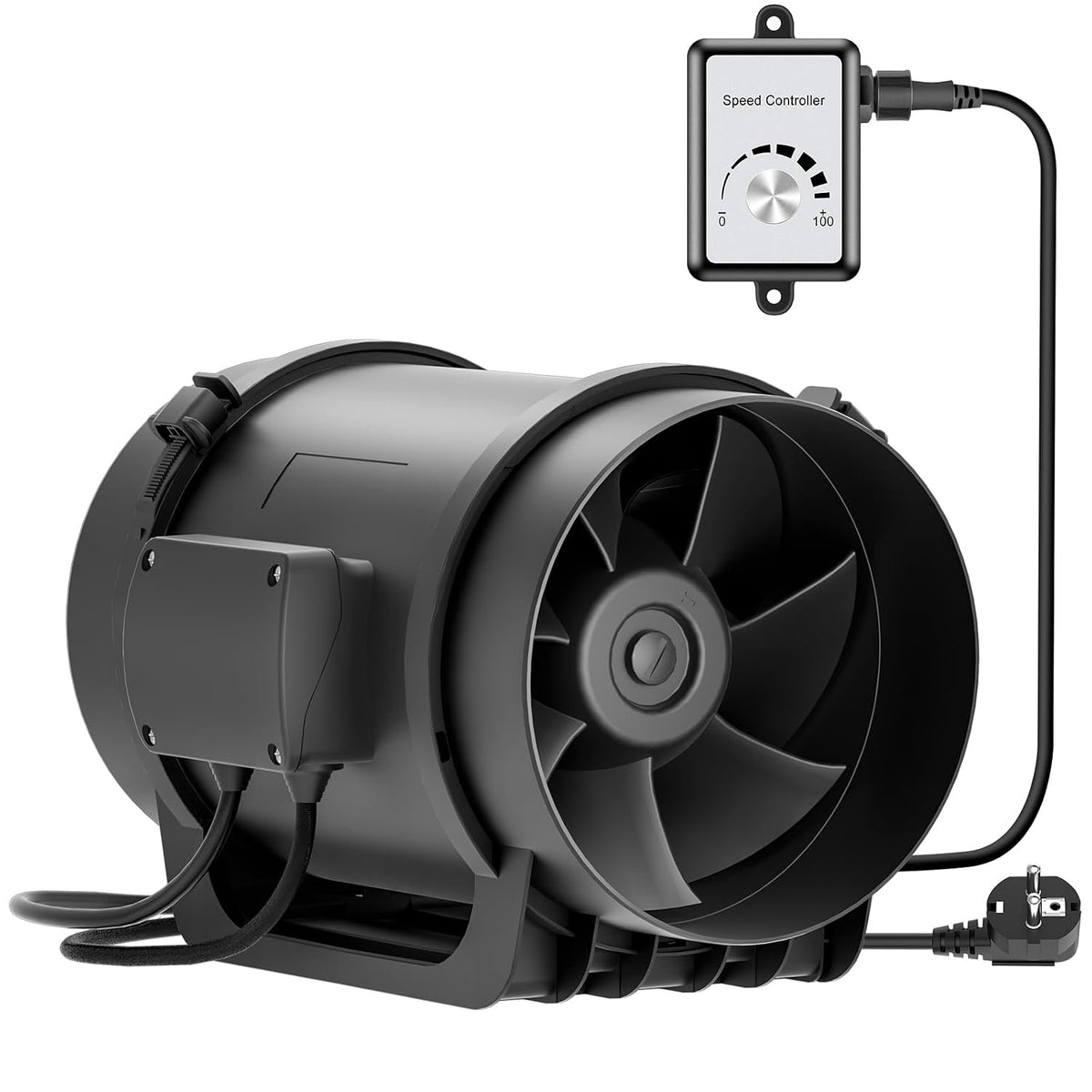 HG Power Ventilator Buisventilator 200mm Inline Kanaalventilator 230V, voor Keuken, Badkamer, Garage
