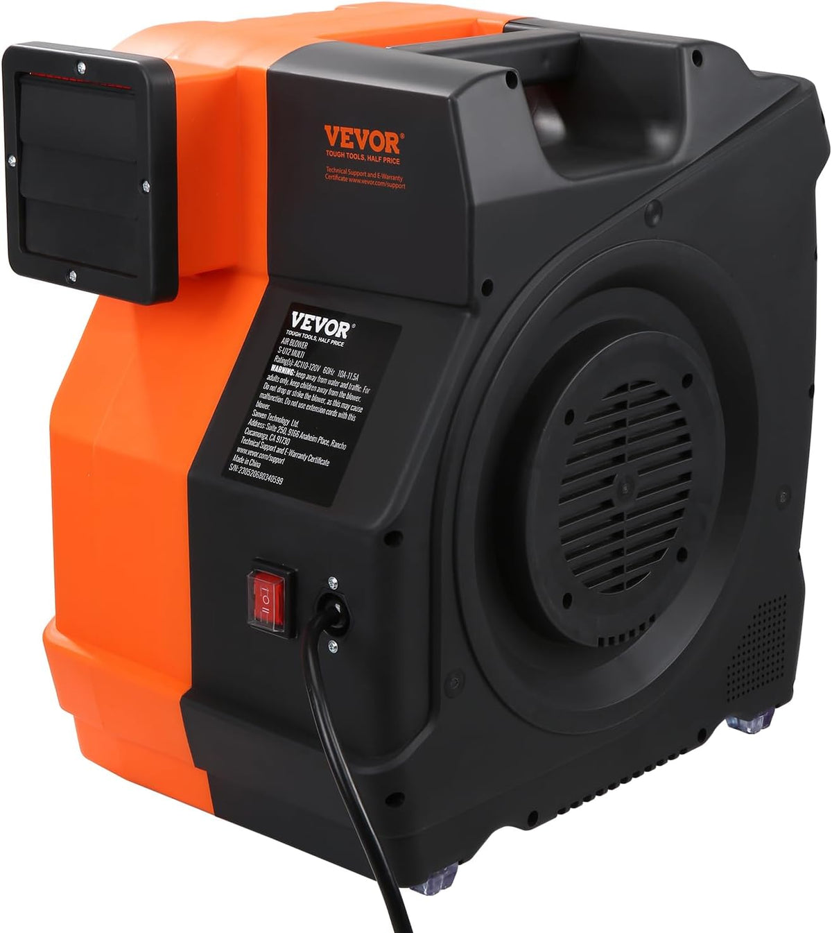 Vevor Ventilator Luchtblazer 1100 W, 1,5 en 1,7 pk, 3100 tpm, commerciële blazer, voor opblaasbaar kasteel, opblaasbare elektrische ventilator