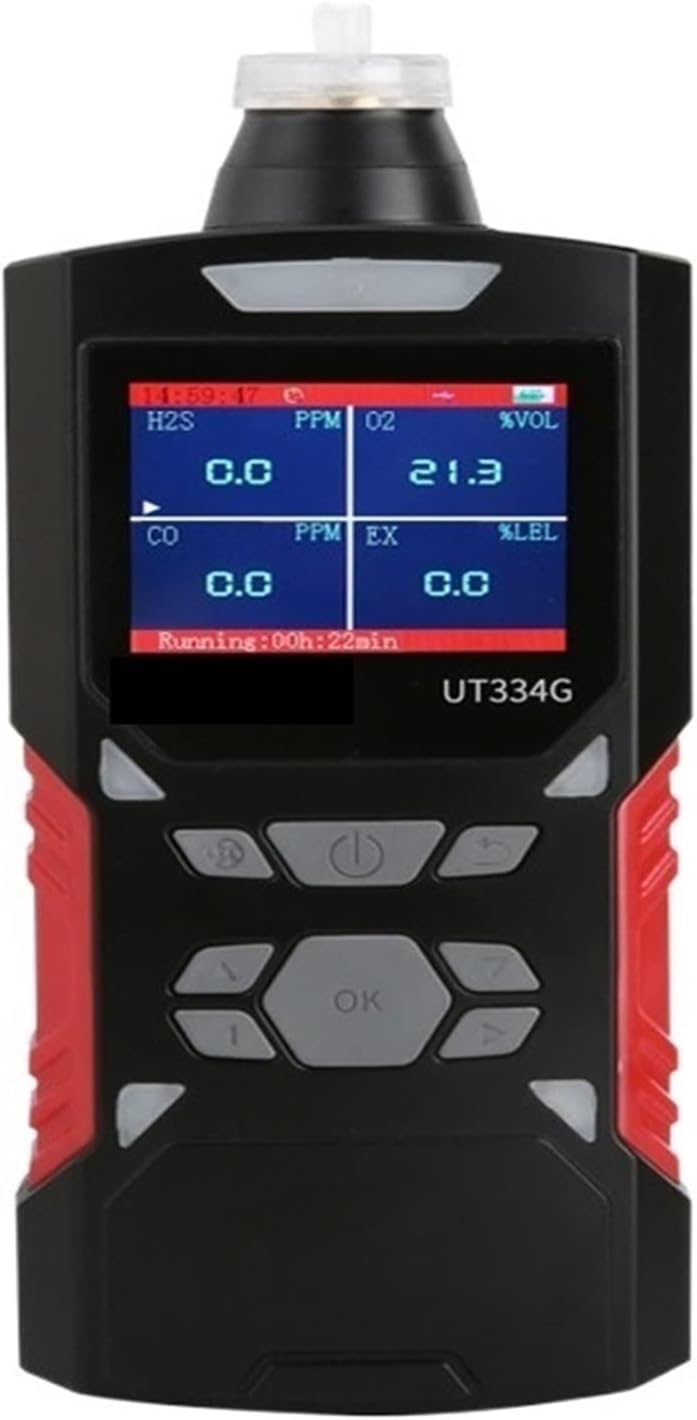 Joxlover Gasdetector Draagbare, Multi Gas Detector Gas Meter O2 H2S CO LEL 4 in 1 Zuurstof Waterstof Sulfide Koolmonoxide Brandbaar gas Lekdetector