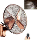 BeNsil Ventilator Wandventilator, 90 graden oscillerende ventilator, met afstandsbediening, retro ventilator van metaal, buitenventilator, voor terras