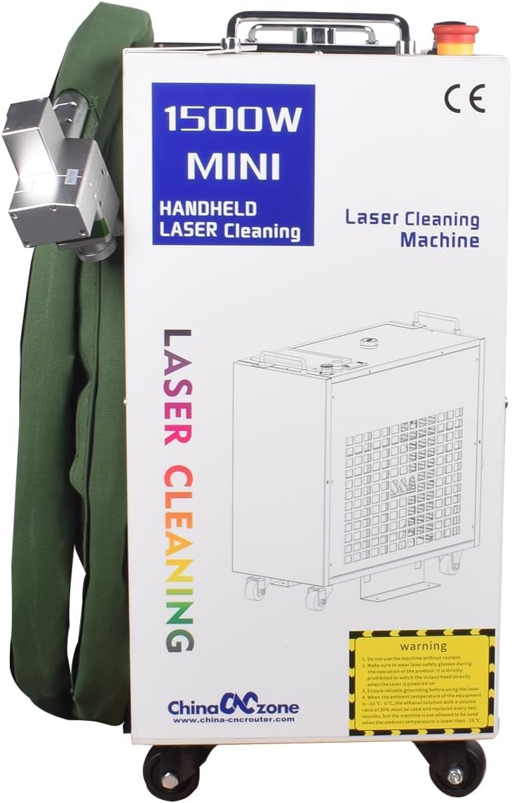 Reinigingsmiddel Cnczone Handheld 1500WFibre Laser Reinigingsmachine, Laser Reinigingsapparatuur (met 1 Reinigingsmodus), Roest, Olie, Verf, Vuil