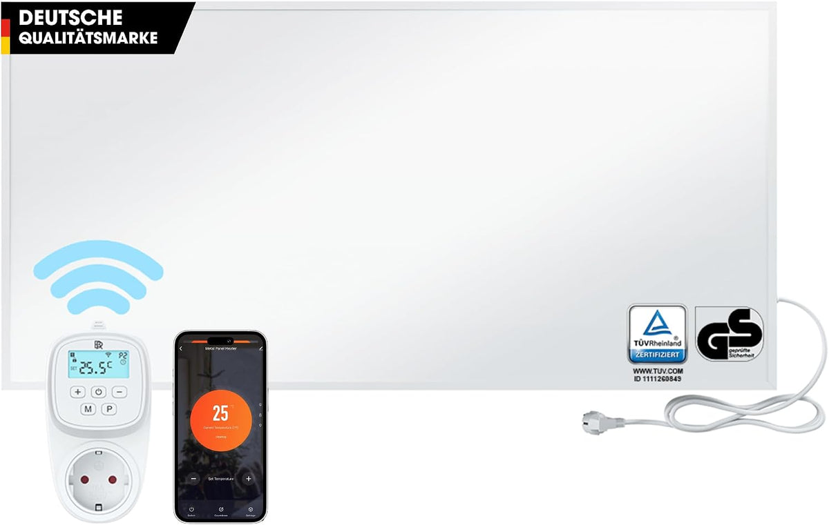 BR Bringer Elektrische kachel Infraroodverwarming 1000 watt, TÜV GS, met smart-thermostaat en app, infrarood elektrische verwarming energiebesparend