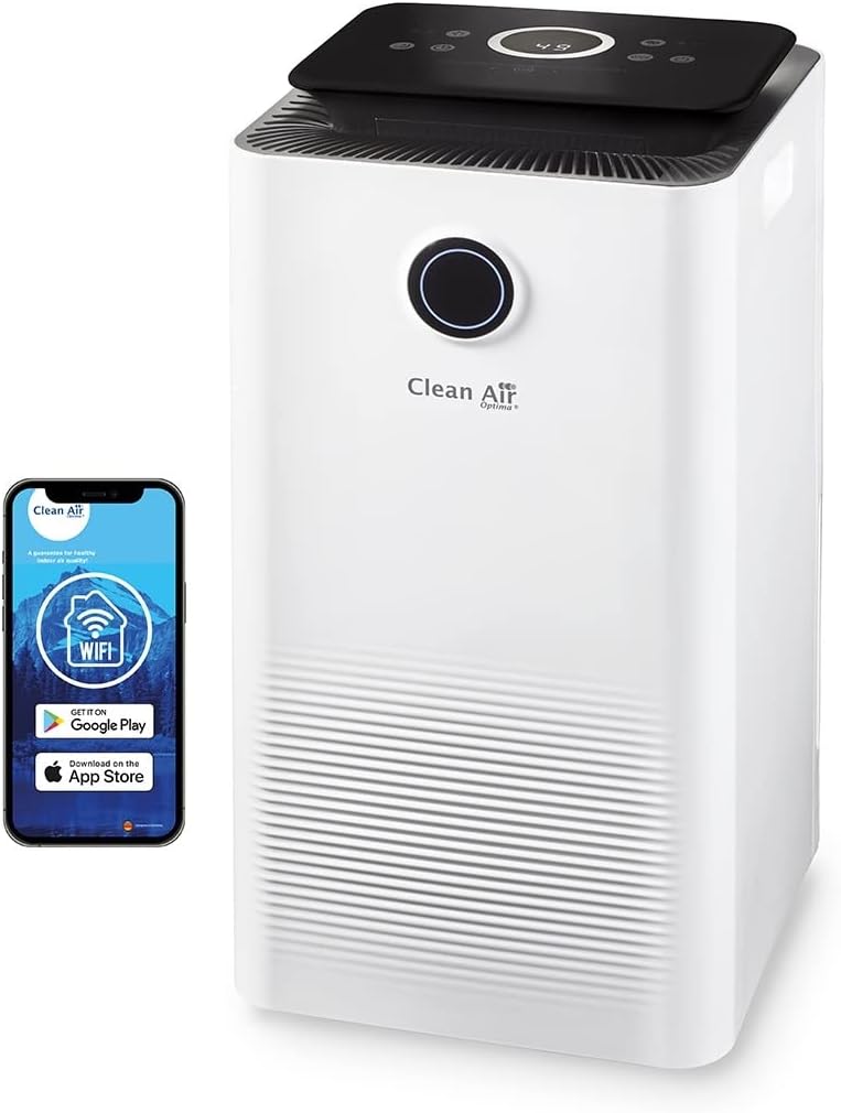 Clean Air Optima Luchtreiniger CA-704 Smart, ontvochtigingscapaciteit tot 10 liter/dag, 5-voudige filtertechnologie, met app bediening, C-lamp