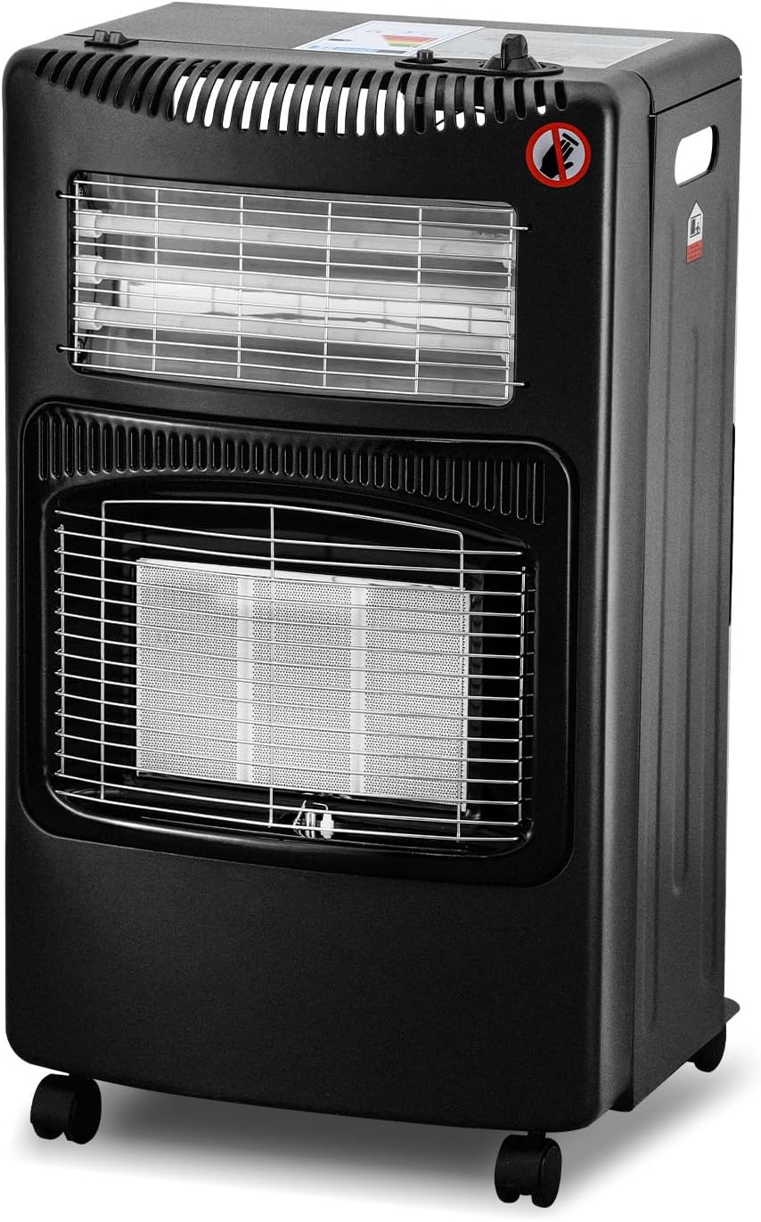 Hebitod Elektrische kachel Gasverwarming, 4200 W, gas-elektrische verwarming, elektrische verwarming, infrarood warmtestraler, voor binnenruimtes