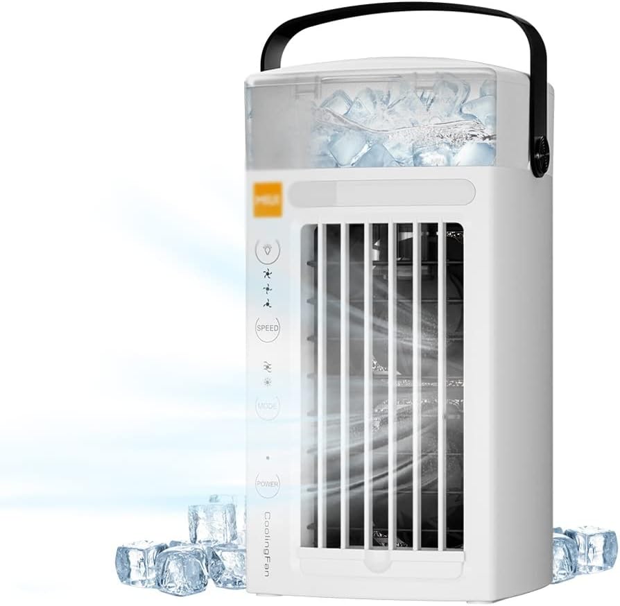 Faxioawa Mobiele airco Draagbare Airconditioner Mini USB Bureau Ventilator, met Nachtlampje
