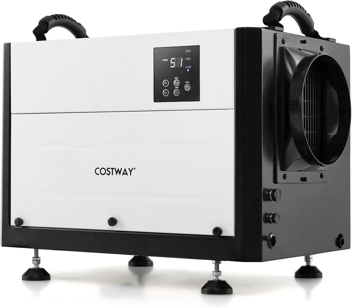 Luchtontvochtiger Costway, 20-58 l/dag), met 3 modi en 24-uurs timer, 2-in-1, met afvoerslang en automatisch ontdooien, magazijn (wit, voor kelder