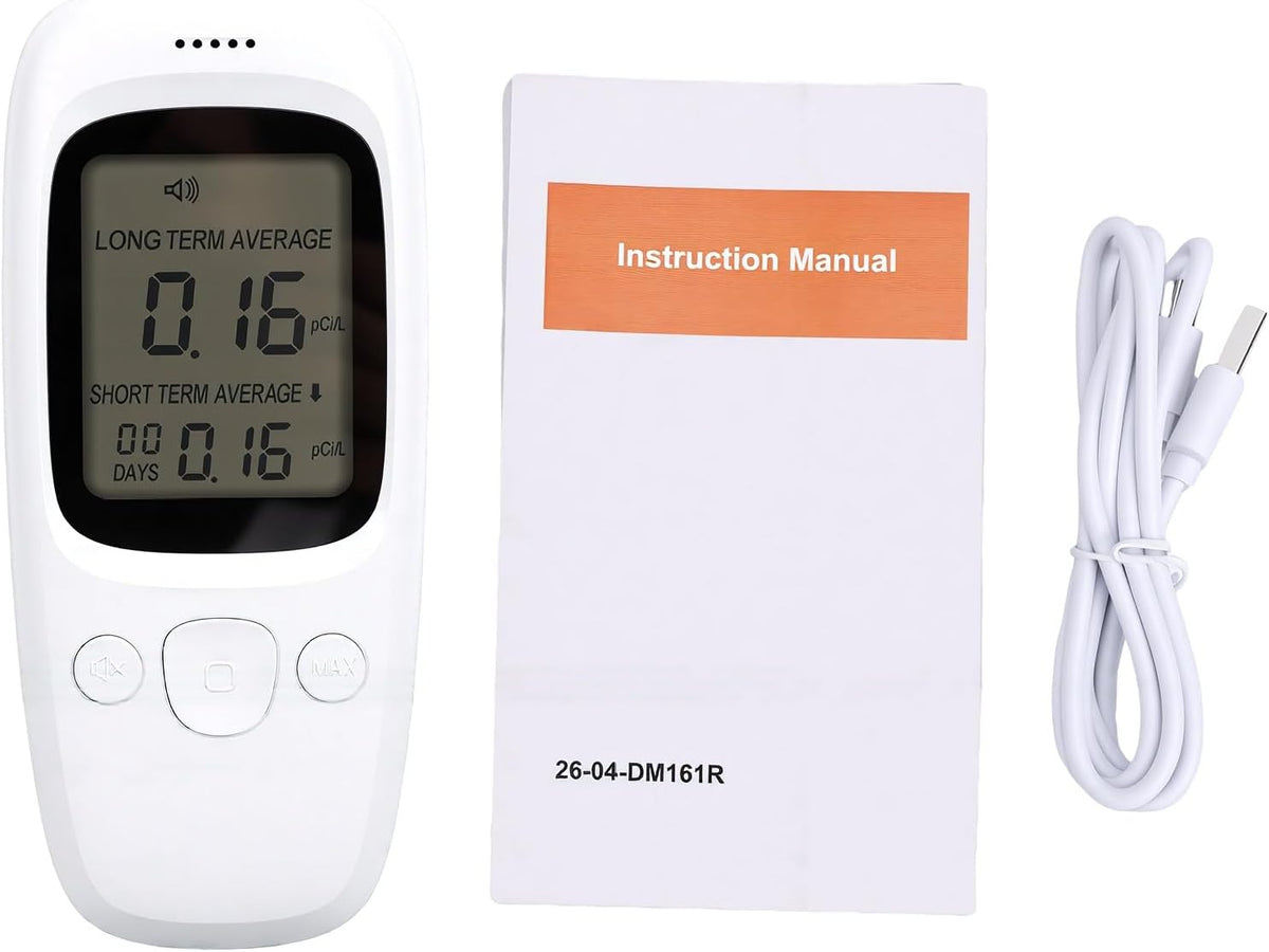 Gasdetector Odorkle Draagbare Radon Detector, 0-270pCi/L Digitaal Display Radon Monitor, met Ionensensor, voor Thuis, Kelder, Kantoor