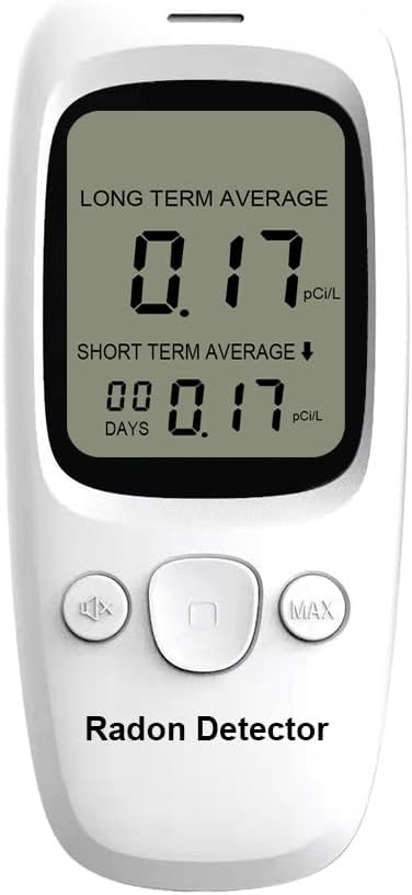 SproutSage Gasdetector DM161 Radon Detector Monitor, met pCi/L Display, Zwart
