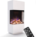 GLOW FIRE Elektrische kachel Haard PR11, max. 1500 W, met realistische 3D E, 61,5x136x40cm, timer, Wit, Motion LED-vuur, Staande elektrische haard