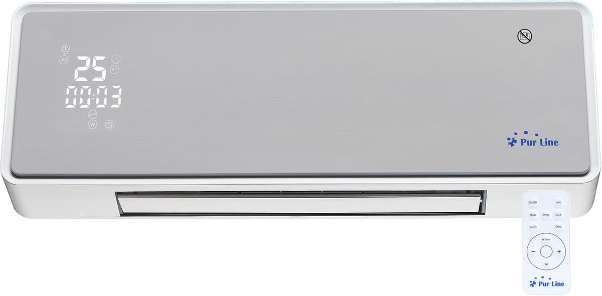 PUR LINE Elektrische kachel Keramische wandverwarming in split-formaat, met oscillerende afstandsbediening Hoti M80 Purline, ideaal