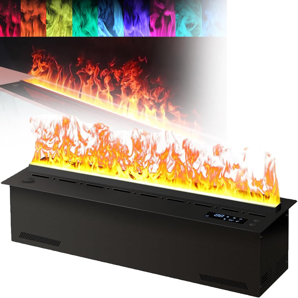 Zhixumm Elektrische haard 3d Waterdamphaard Inzetstuk Realistische, 50cm/19.6in, Smart App/Afstandsbediening/Touchbediening, Decoratieve Haard