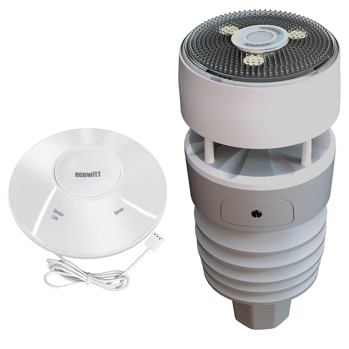 Ecowitt Weerstations GW2001 Wittboy, 3 in 1 WiFi Garden Hub Gateway GW2000, 7 in 1 zonne-energie thuis weerstation array, met buitensensor draadloos