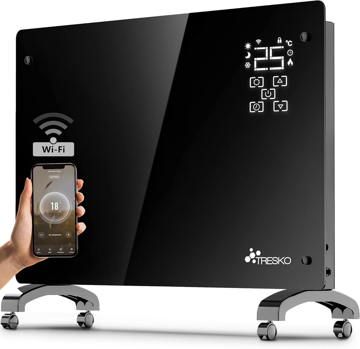 Elektrische kachel Tresko ® Convector tegel, incl. App & WiFi
