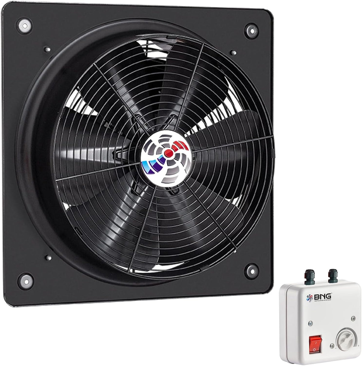BVN Ventilation Systems & Electrical Motors Ventilator BSMS Axiale 230 V wandventilator axiale muur en raam, met toerentalregelaar 5A regelaar