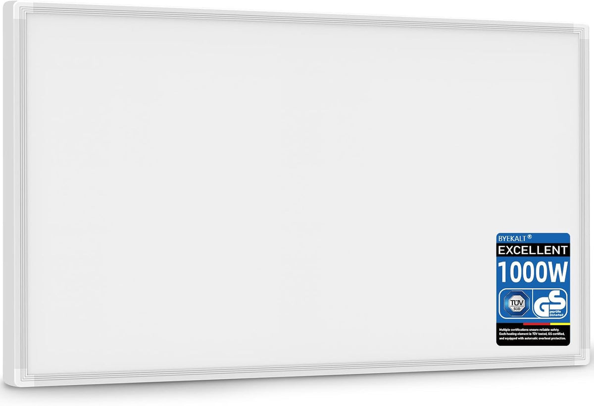 Byekalt Elektrische kachel Infraroodverwarming 1000W, 10–20 m2, TÜV, Electric Heater
