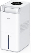 Afloia Luchtontvochtiger Nevelvrije verdampingsluchtbevochtiger, 700 ml/u, 5,5 L watertank, 4 standen, timer, wit, ultra stil, Auto- en Slaapstand