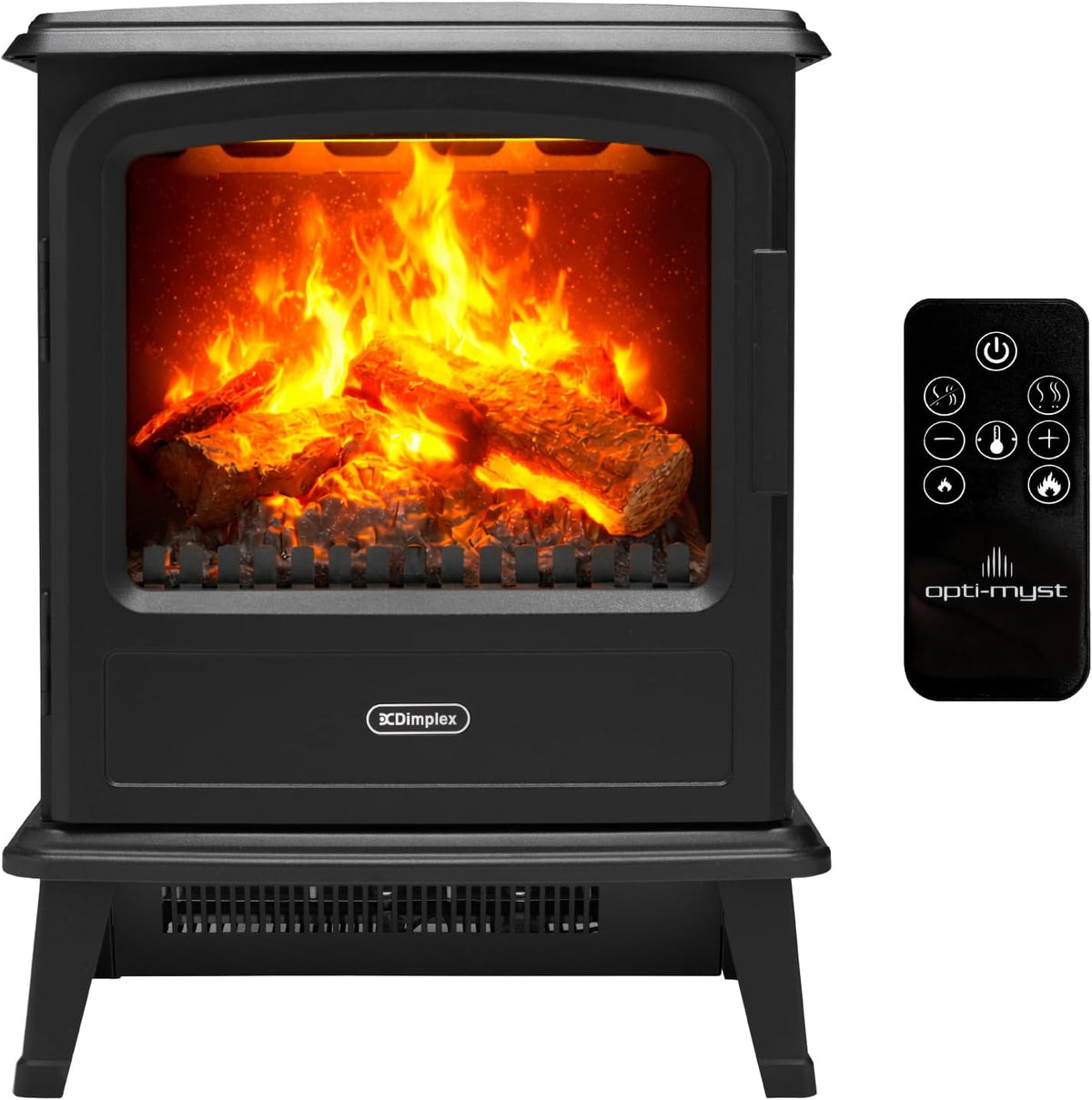 Dimplex Elektrische kachel Evandale Optimyst Haard, Zwart - 1000w / 2000w Luchtverhitter, Optimyst Waterdampvlameffect, Kachelvuur