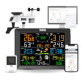 Radioddity Weerstations Raddy WF-100C Weerstation, 14-in-1 wifi-binnen-buitenthermometer, met 10 inch digitaal kleurendisplay, met buitensensor radio