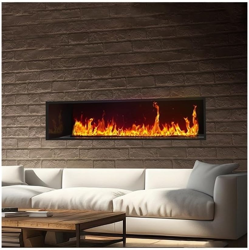 Rv2sGf3kH Elektrische haard salon 3D-verstuivingshaard, 5 vlams helderheid, timer en afstandsbediening(Medium), decoratieve inbouwhaard
