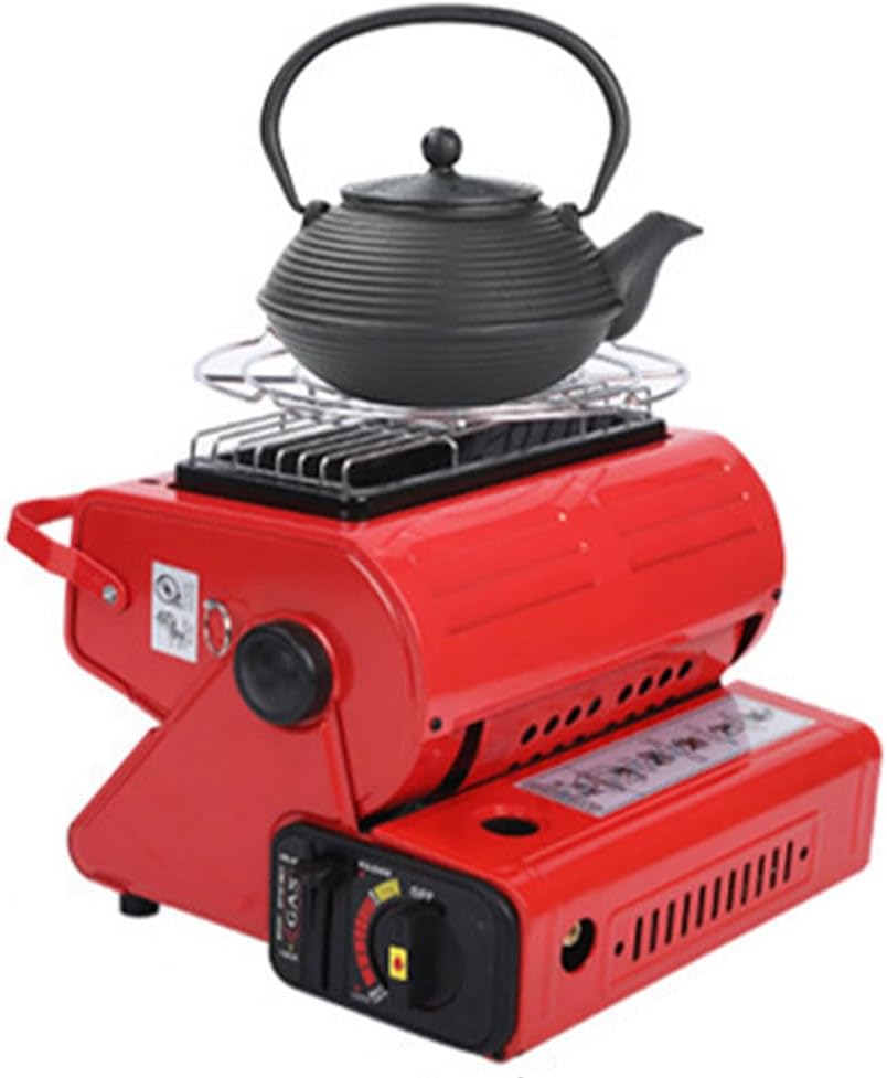 Elektrische kachel Draagbare gaskachel, met temperatuurregelbare 2-in-1 butaanbrander, mini-outdoor campingfornuis, voor kamperen, wandelen, vissen