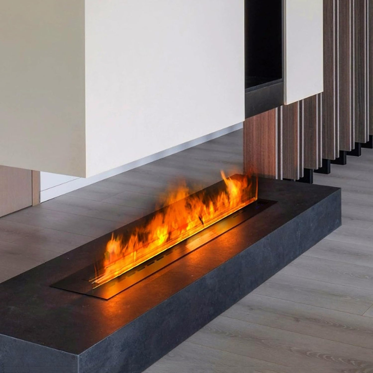 Yclty Elektrische haard Decoratieve Open, met 3D Verstuivingsvlam, Ultradun Paneel van 3mm, Niet Verwarmend(80cm), Waterdamp Haard Luchtbevochtiger