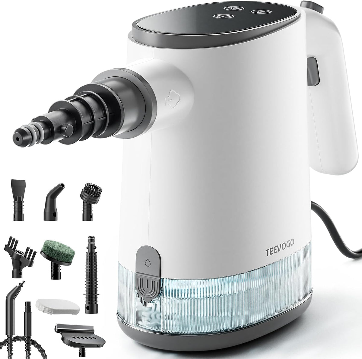 Stoomreiniger Teevogo handheld, 15s snelle verwarming, 650ml groot waterreservoir, instelbare stoom, gepressuriseerde draagbare stoomreiniger, keuken