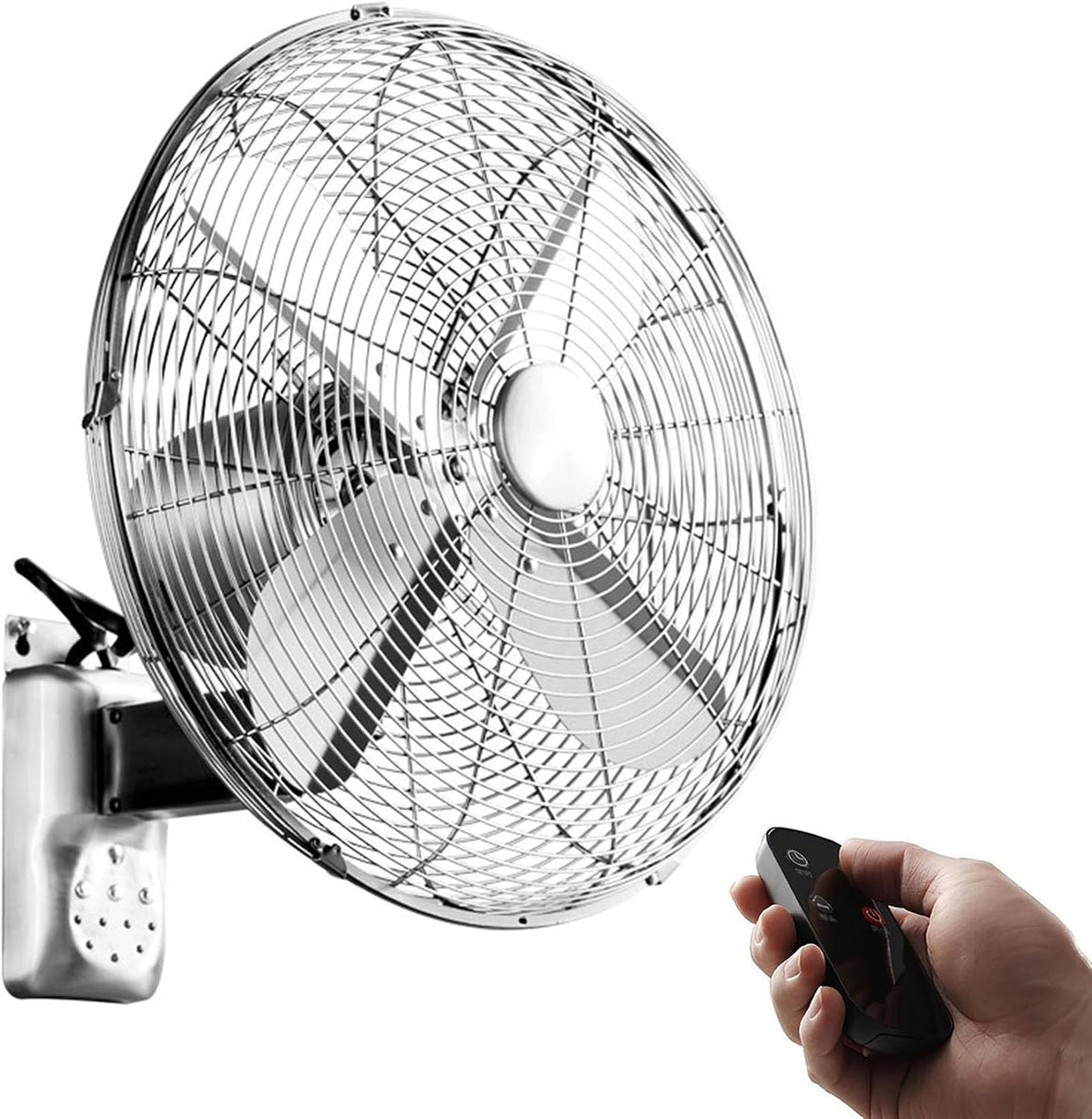 Javptav Ventilator Hoge Snelheid Muur Mount, met Afstandsbediening, Oscillerende Winkel Ventilator, voor Slaapkamer en Kantoor, Duurzaam Ontwerp