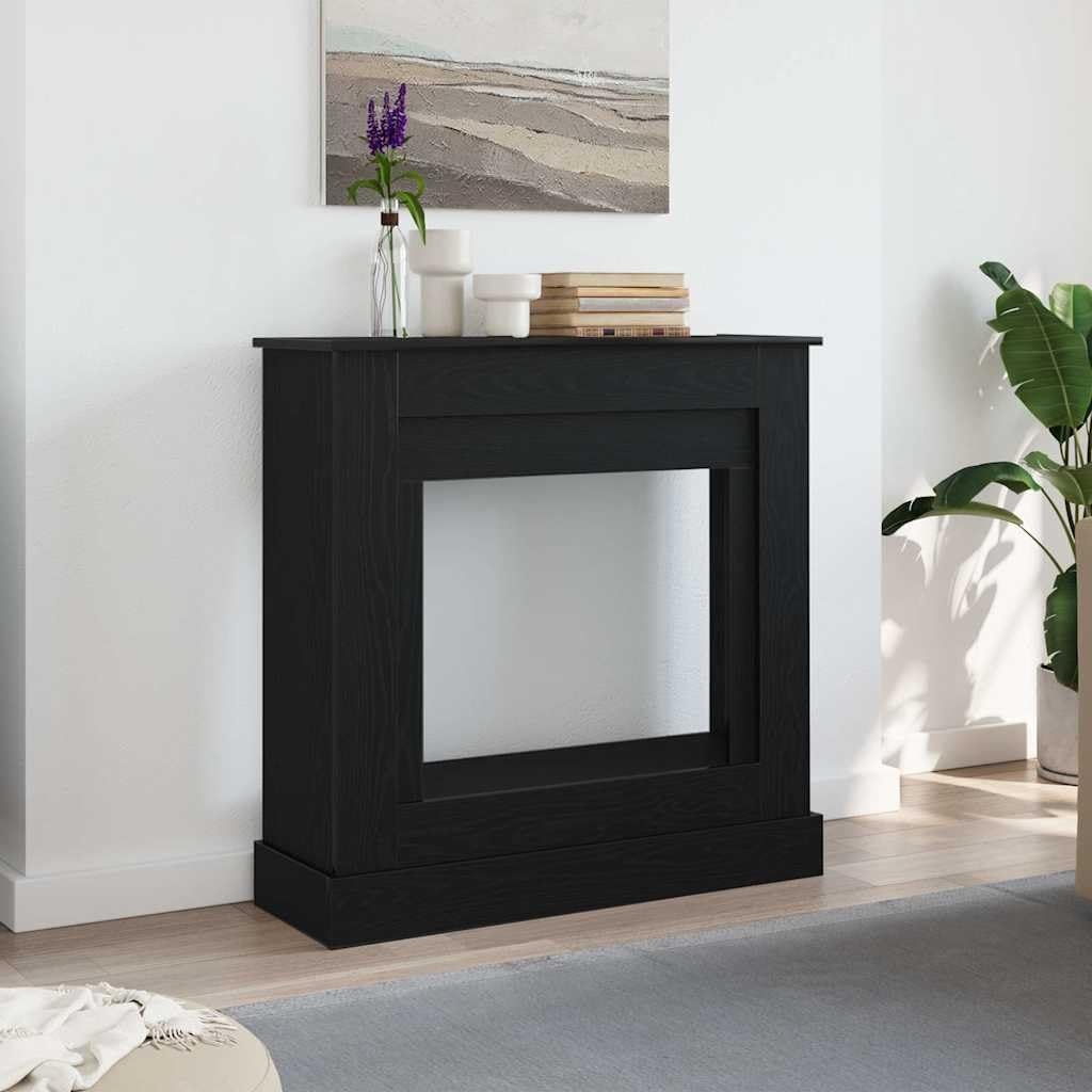 Mbdrkvgf Elektrische haard Schoorsteenomranding, 90 x 30 x 90 cm, zwart, eikenlook, decoratieve open haardconsole, voor elektrische haarden