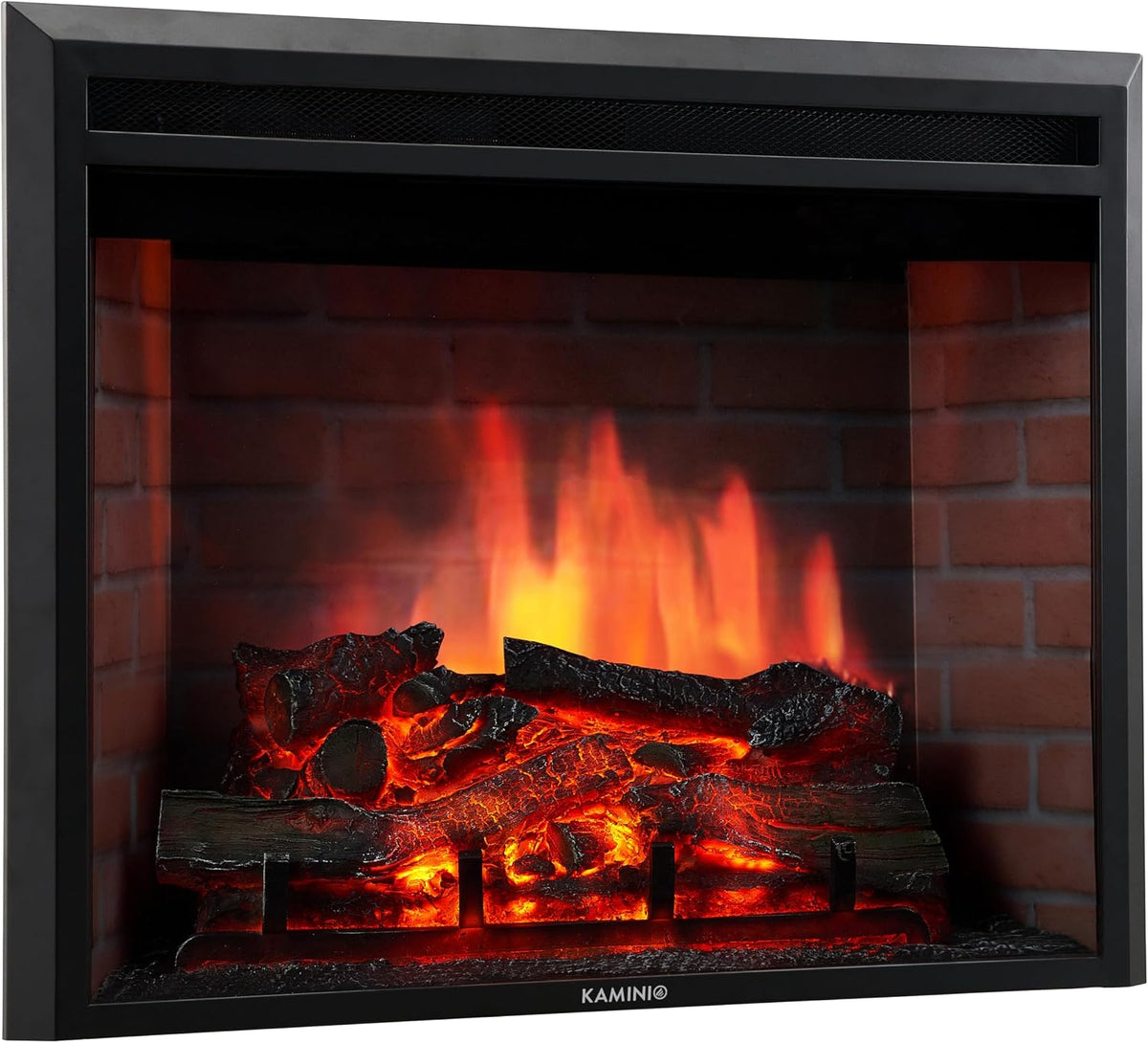 Kaminio Elektrische haard LUCA, afstandsbediening (23 inch), 3D-vlameffect, 12 vlamkleuren, Elektrische inbouwhaard, met verwarming