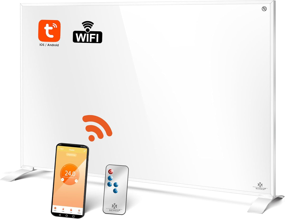 Kesser Elektrische kachel ® Infraroodverwarming, 550 W, met afstandsbediening, thermostaat en app-bediening, energiebesparend, elektrische verwarming