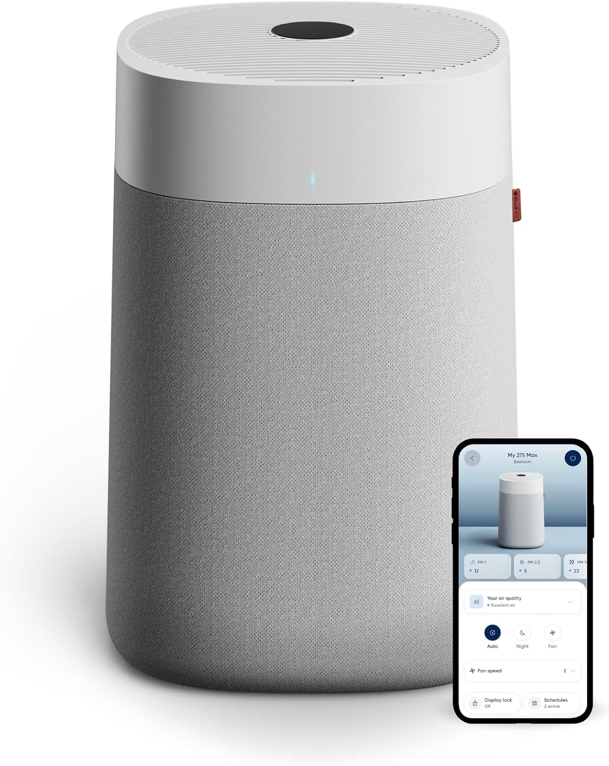 Blueair Luchtreiniger Blue Pure 211i Max, voor grote ruimtes tot 141 m2, met HEPA, slim, stil, Silent-technologie, verwijdert allergenen, dierenharen