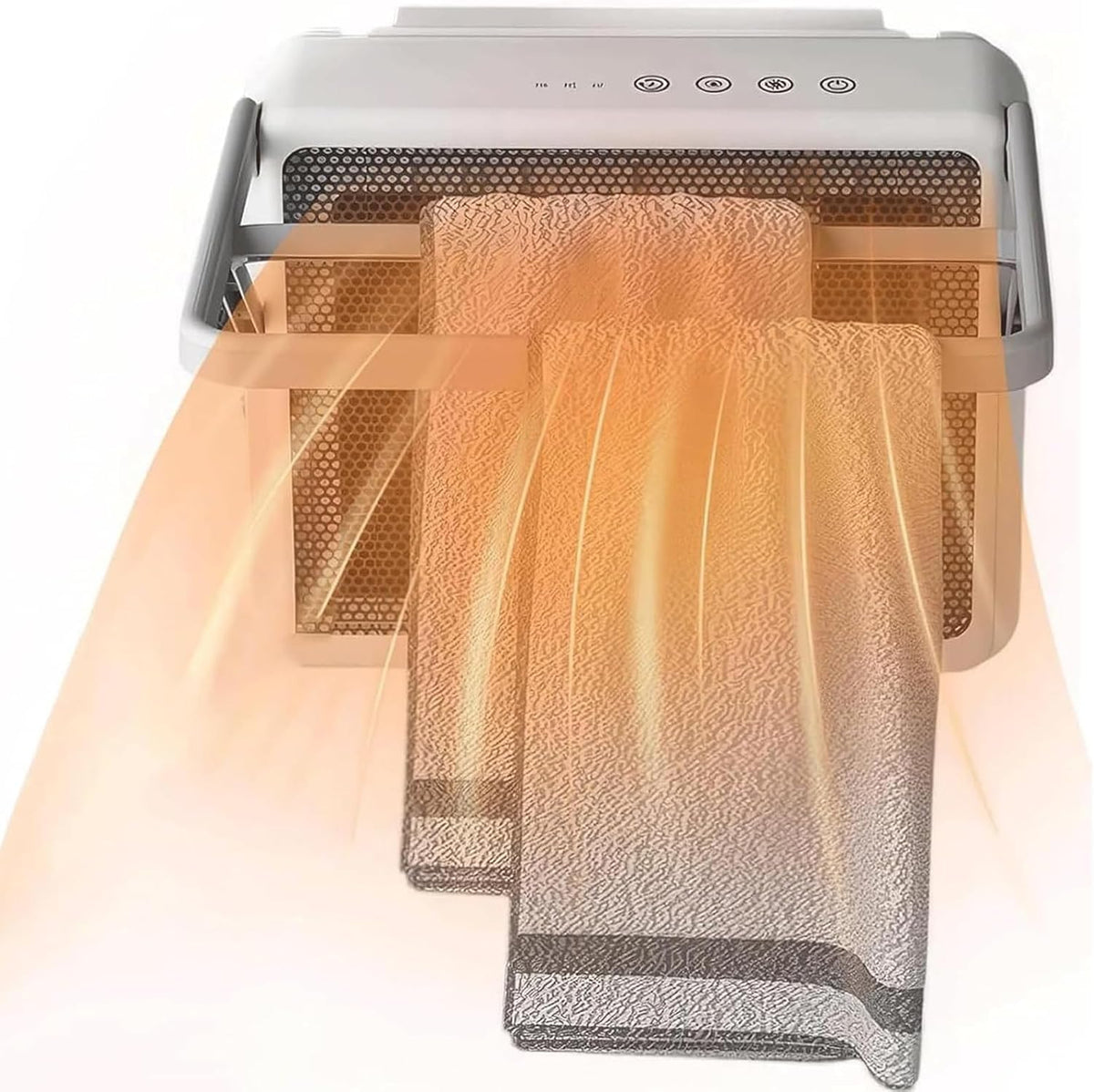 Yzrdcxm Elektrische kachel Ruimteverwarmer Wandgemonteerd, 2000 W ventilatorkachel Handdoekverwarmer, met 2 versnellingen warme lucht, 1-4 u
